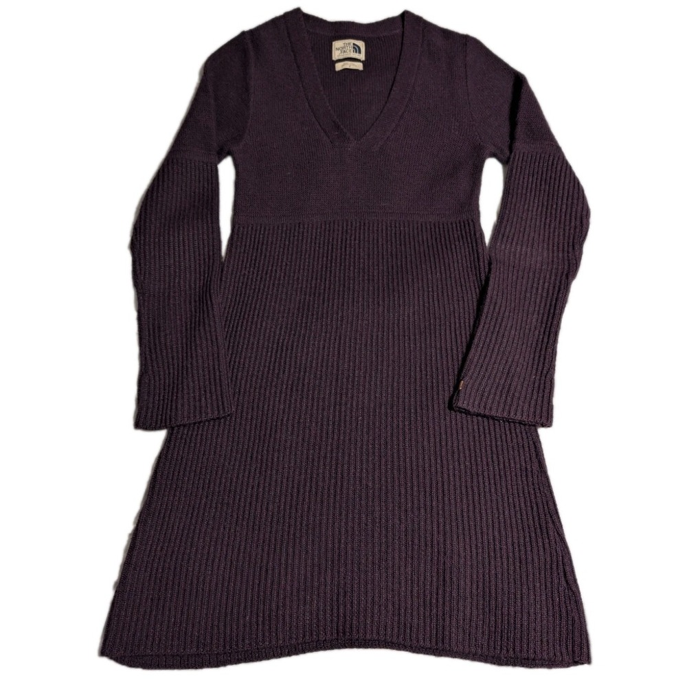 The North Face Alpaca Blend Sweater Dress Womens Small‎ Purple Knit Tunic Peru